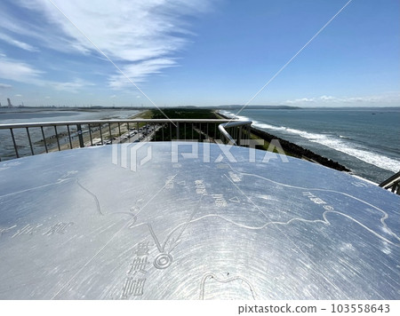 Futtsu Cape_Chiba Prefecture side viewed from Meiji Centenary Observation Tower_Includes location plate 103558643