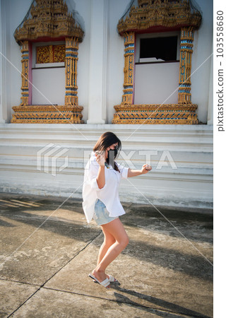 Ordination ceremony in buddhist change man to monk 103558680