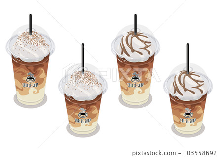 Takeaway latte and cafe mocha isometric vector illustration Takeaway latte and cafe mocha isometric vector illustration 103558692