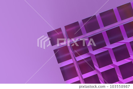 水晶玻璃立方體的抽象 3D 插圖 103558987