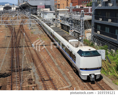 Express Thunderbird departing from Kyoto Station Express Thunderbird departing from Kyoto Station 103559121