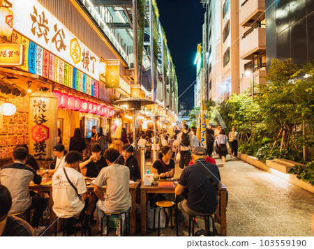 Shibuya Yokocho on Saturday night *partially soft focus Shibuya Yokocho on Saturday night *partially soft focus 103559190