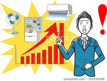 Businessman surprised by soaring electricity bill Businessman surprised by soaring electricity bill 103559388