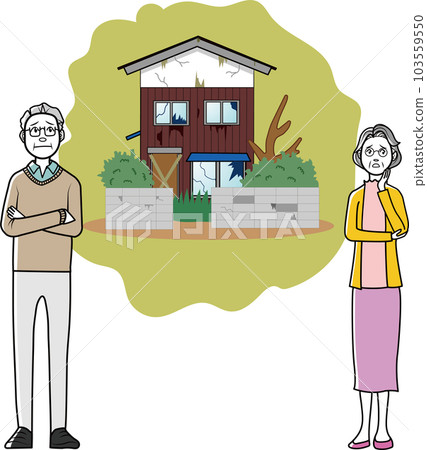 Elderly couple suffering from vacant house problem 103559550