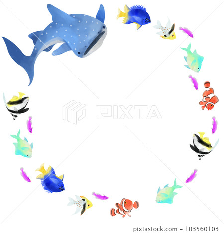 Colorful decoration material of whale shark and tropical fish 103560103