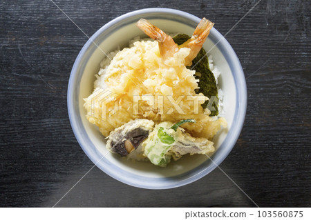米飯和油炸魚碗 103560875