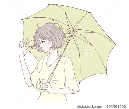 雨傘插圖素材/打傘/下雨/雨季/颱風/惡劣天氣/女人 雨傘插圖素材/打傘/下雨/雨季/颱風/惡劣天氣/女人 103561200