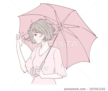 雨傘插圖素材/打傘/下雨/雨季/颱風/惡劣天氣/女人 雨傘插圖素材/打傘/下雨/雨季/颱風/惡劣天氣/女人 103561202