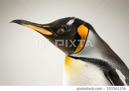Close up of Penguin white background. Generative AI AIG16. Close up of Penguin white background. Generative AI AIG16. 103561256