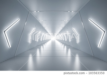 Empty white corridor or walkway hall space interior Empty white corridor or walkway hall space interior 103563350