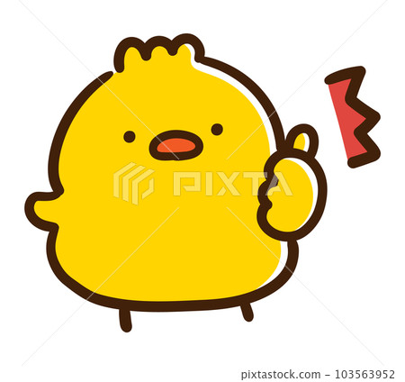 Deformed illustration of a cute chick doing a nice pose Deformed illustration of a cute chick doing a nice pose 103563952