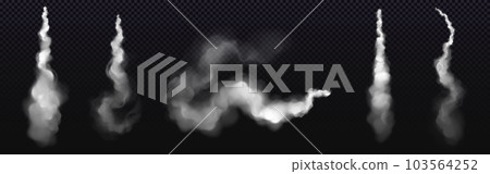 Realistic set of aircraft condensation trails Realistic set of aircraft condensation trails 103564252