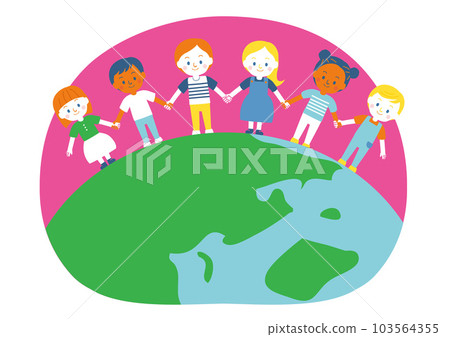 孩子們手拉手在地球上 10 個可持續發展目標 讓我們消除人與國之間的不平等 103564355