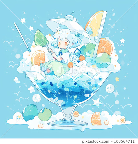 Shaved ice and girl Shaved ice and girl 103564711