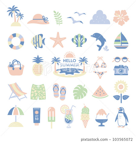 夏天和海灘插圖集 夏天和海灘插圖集 103565072