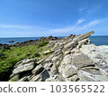 Crest topography that protrudes strongly diagonally in Oshima, Fukui Prefecture 103565522