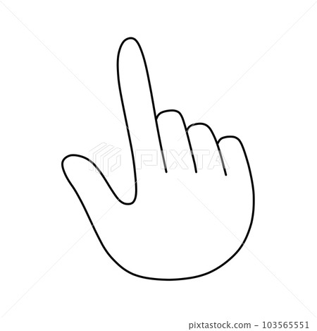 Line drawing of a pointing hand mouse cursor (pointer) 103565551