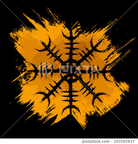 Norse Scandinavian black and orange brush symbol Norse Scandinavian black and orange brush symbol 103565637