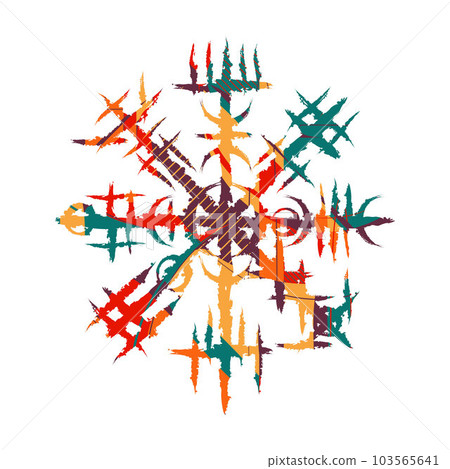 Norse viking colorful symbol Norse viking colorful symbol 103565641