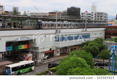 Semboku Rapid Railway Series 3000 train arriving at Fukai Station 103565923