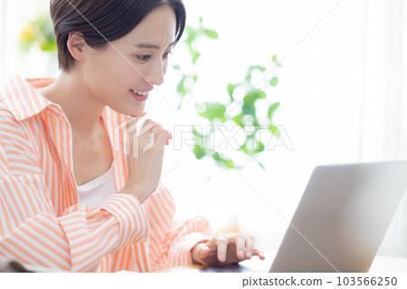 Business woman working from home 103566250