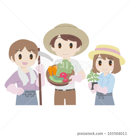 Hand-drawn style farmer illustration 103568011