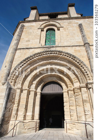 Saint Emilion with Medieval monolithic church in France 103568279