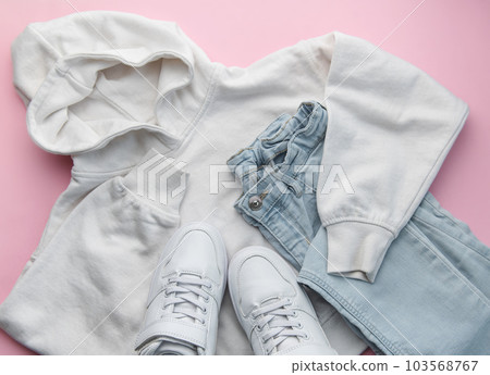 Set of casual clothes and accessories Set of casual clothes and accessories 103568767