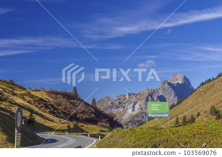 Bregenzerwald welcome, Hochtann Mountain Pass, Warth, Vorarlberg, Austria 103569076