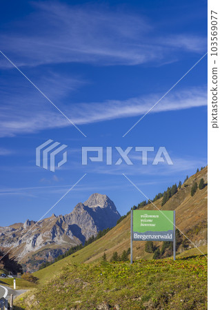 Bregenzerwald welcome, Hochtann Mountain Pass, Warth, Vorarlberg, Austria 103569077