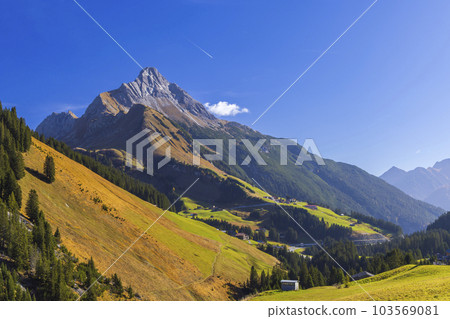Landscapes near Kalbelesee, Hochtann Mountain Pass, Warth, Vorarlberg, Austria 103569081