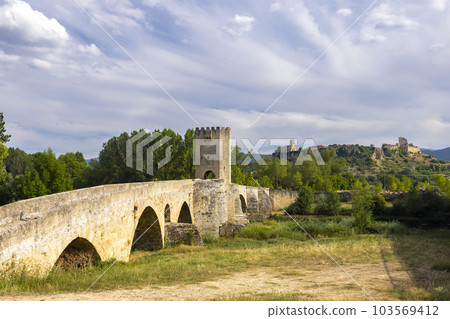 stone bridge over Ebro river in Frias, Burgos province, Castilla Leon, Spain stone bridge over Ebro river in Frias, Burgos province, Castilla Leon, Spain 103569412