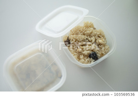 將煮熟的米飯分成小份冷凍 將煮熟的米飯分成小份冷凍 103569536