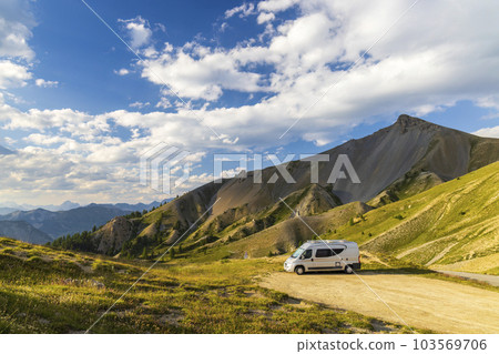 Van Life in Col de la Bonette, Alpes-de-Haute-Provence, Provence, France 103569706
