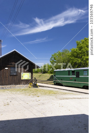 Narrow gauge railway Jindrichuv Hradec to Nova Bystrice, station Nova Bystrice, Czech Republic 103569746