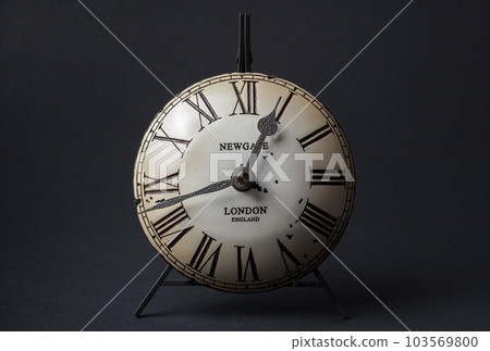 close up of vintage clock at on black close up of vintage clock at on black 103569800