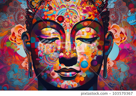 Buddha face, Generative AI AI image - Stock Illustration [103570367 ...