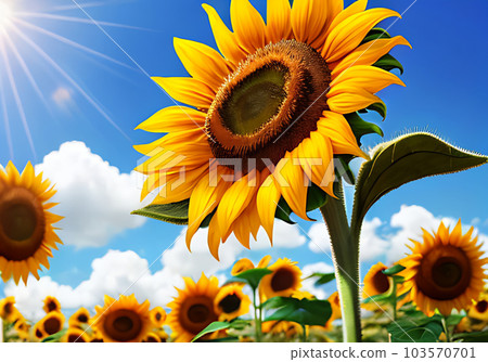陽光下的向日葵“AI生成圖像” 103570701