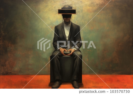 戴 VR 護目鏡的人，生成 AI AI 圖像 103570730