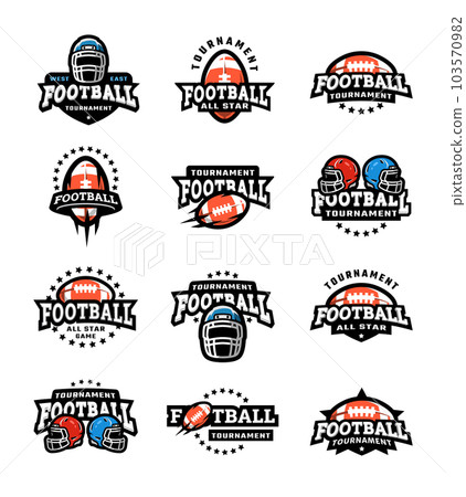 American football game logo set. Vector illustration. American football game logo set. Vector illustration. 103570982