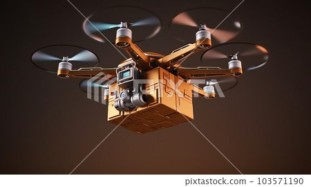 Drone carrying luggage, Generative AI AI image 103571190