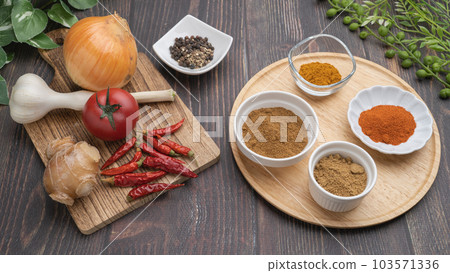 Spice Curry Image│Coriander, Cumin, Chili Pepper, Turmeric Spice Curry Image│Coriander, Cumin, Chili Pepper, Turmeric 103571336