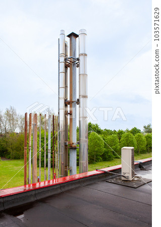 Chimney fireplace with smoke 103571629