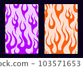 Y2k flame retro abstract background of the 00s-90s. fire tribal. Groovy psychedelic style. Vector illustration in simple linear style EPS 103571653