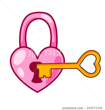 Vintage Lock And Key Clipart Vector, Love Heart Lock And Key