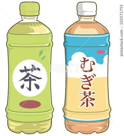 PET bottles of green tea and barley tea [Beverages, Mugicha, Sencha, Drinks] 103571755