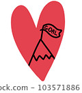 Heart symbol with inside mountain and flag. Conception achieve your goal 103571886