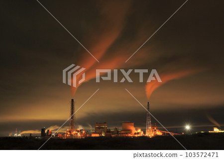 Tomato-Atsuma Thermal Power Station seen from Hama-Atsuma Seaside Park in Hokkaido 103572471