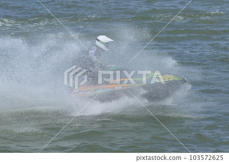 Jet ski that makes a splash and turns marine sports 103572625