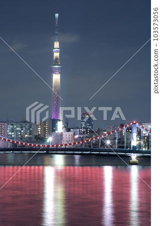 Skytree and Sumida River at night 1 Skytree and Sumida River at night 1 103573056